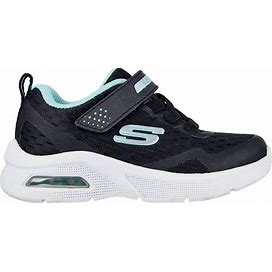 Skechers Girl's Microspec Max Sneaker | Size 8.0 | Black | Textile/Synthetic