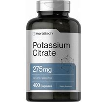Potassium Citrate Capsules 275 Mg | 400 Count | Non-Gmo | By Horbaach