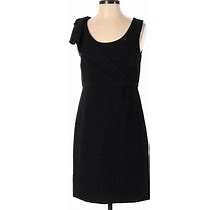 Ann Taylor LOFT Casual Dress - Sheath Scoop Neck Sleeveless: Black Solid Dresses - Women's Size 4 Petite