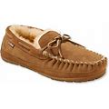 Men's Wicked Good Sheepskin Shearling Lined Moccasin Slippers Brown 8 M(D), Suede Leather/Rubber | L.L.Bean