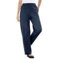 Woman Within Women's Plus Size 7-Day Knit Ribbed Straight Leg Pant Pant