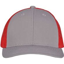 The Game GB452E Everyday Trucker Cap In Gray/Red Size Adjustable | 65/35 Cotton/Polyester