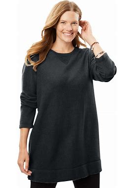 Plus Size Women's Sherpa Sweatshirt By Woman Within In Heather Charcoal (Size 5X)