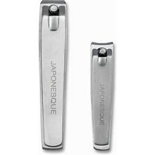 Japonesque Stainless Steel Silver Fingernail And Toenail Clippers, 2 Piece