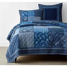 The Company Store Indigo Floral Patchwork Quilt - Twin
