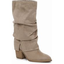 Marc Fisher Raurie Foldover Boot | Women's | Taupe | Size 6.5 | Boots | Foldover | Slouch
