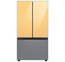 Samsung Bespoke 24 Cu. Ft. 3-Door Refrigerator With Beverage Center And Custom Panels Included - Refrigerators In Gray/Yellow | Perigold | 73397982_73