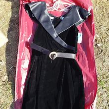 Liz Claiborne Dresses | Dress, 12 Petite Nwt Liz Claiborne Vintage Black Velvet Sheath W/Rayon Collar | Color: Black | Size: 12P