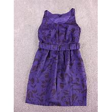 I Heart Ronson Women's Dress Size L Purple Floral Sheath Belted