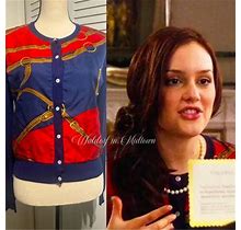 Ralph Lauren Sweaters | Aso Blair Waldorf Silk Cardigan M | Color: Blue/Red | Size: M