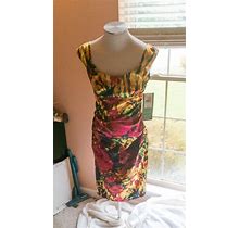 LONDON STYLE NIGHTS Colorful Women's Ruched Sleeveless Party Dress, Size 4 NWT