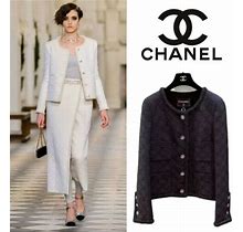Chanel 2021 Métiers D'art 21A Jacquard Little Black Jacket Cc Logo