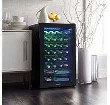 36 Bottle Danby Single Zone Freestanding Wine Refrigerator, Glass In Black | 33.5 H X 19.7 W X 17.5 D In | Wayfair 1A4d3ac79a392d8deece2b6dc355d1c5