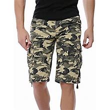 Thaisu Men Camouflage Cargo Shorts Casual Loose Beach Jogger Shorts With Pockets For Workout Streetwear Summer Clothes