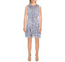 Tommy Hilfiger Womens Floral Print Blouson Mini Dress