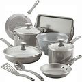 Rachael Ray Get Cooking! Aluminum Nonstick Cookware Pots And Pans Set - Gray - 12 Piece