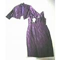 NWT Womens Dress Set-S.L.FASHIONS-Purple Rayon Bld Slvls W/Jacket Beaded Trim-8