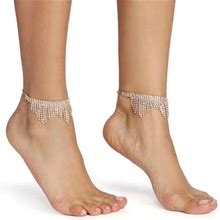 Luxfashiongalleria Jewelry | Rhinestone Tassel Anklet, Honeymoon Anklet, Glitter Anklet | Color: Gold/Silver | Size: Various