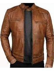 Image result for Men's Brown Leather Jacket