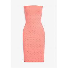 Alexander Wang Strapless Embellished Stretch-Jersey Mini Dress - Women - Coral Dresses - XS