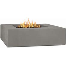 Outdoor Arbor Concrete 40" Square Propane Low Fire Pit Table, Flint | Pottery Barn