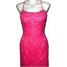 Studio 17 Dresses | Vintage | Studio 17 | Beaded Lace Up Dress | Color: Pink | Size: 2