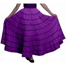Phagun Women's Indian Clothing Dark Purple Long Casual Skirt Maxi Summer Wear-20