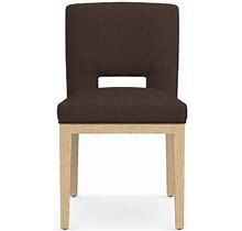 Saratoga Dining Side Chair, Standard, Perennials Performance Basketweave, Chocolate, Natural Oak | Williams Sonoma