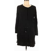 Lou & Grey Casual Dress - Shift: Black Solid Dresses - Women's Size Medium