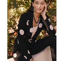 Women's Polka Dot Cardigan Sweater Blazer In Black Size XL | Chico's