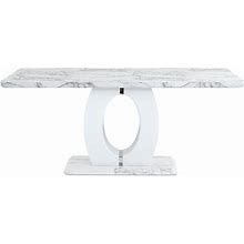 Convenience Concepts HI2248444 Faux Marble Pedestal Base Dining Table