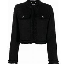 Versace - Sequin-Embellished Tweed Jacket - Women - Cotton/Polyamide/Cupro/Viscose/Viscose - 48 - Black