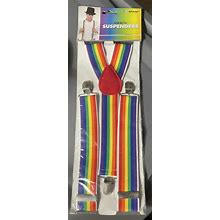 Amscan- Adult Rainbow Suspenders (1 Piece) Halloween Clown Costume