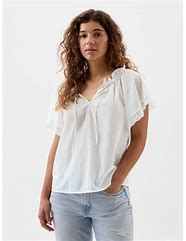 Image result for White Lace Up Top