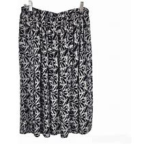 Blair Womens Skirt Black Cream Size L Rayon A Line Elastic Waist