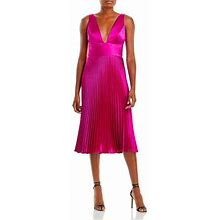 Amsale Womens Deep V Neck Long Cocktail And Party Dress