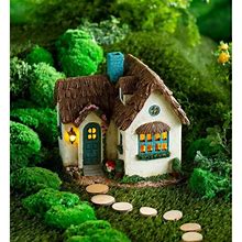 Plow & Hearth Miniature Fairy English Cottage House Garden Statue Resin/Plastic In Brown | 10 H X 8 W X 9.25 D In | Wayfair