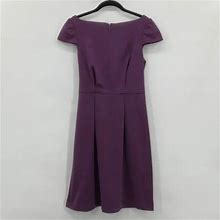 Adrianna Papell Dresses | Adrianna Papell Purple Cap Sleeve Dress W/Tie Waist Size 6 | Color: Purple | Size: M