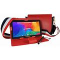 7" Quad Core 2GB RAM 32GB Storage Android 12 Tablet With Red Leather Case/ Fashion Handbag And Pen Stylus", Multiple Colors
