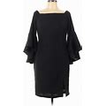 Venus Cocktail Dress Cold Shoulder 3/4 Sleeve: Black Dresses - Women's Size 10
