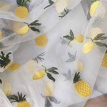 White Mesh Pineapple Lemon Embroidered Lace Fabric Doll Dress Tutu Dress Backdrop Decoration