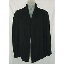 Black Plus 2X 18 / 20 Casual Or Dress Stretchy Flyaway Open Sweater St