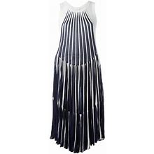Chloé Vertical Stripe Midi Dress - Blue - Maxi Dresses Size M