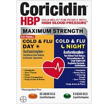 Coricidin HBP Day/Night Cold&Flu, 24 Liquid Gels 041100597892VL