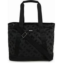BOSS Kidswear - Monogram-Print Logo-Appliqué Changing Bag - Kids - Polyester/Polyester - One Size - Black
