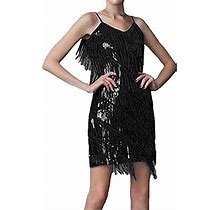 1920 Style Dresses For Women Gatsby Sexy Plus Size Sparkly Sequin Fringe Dress Art Deco Roaring 20S Cocktail Party 20S Dresses For Women Flapper Dres