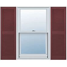 Mid-America Cathedral Open Louver Vinyl Standard Shutter - 1 Pair - 12 X 25 078 Wineberry