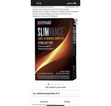 Bodydynamix Slimvance Core Slimming Complex 60 Caps Stimulant