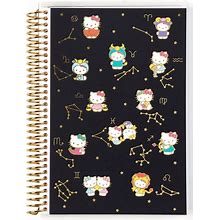 Erin Condren A5 Spiral Bound Lined Notebook - Special Edition, Hello Kitty Zodiac Laminate Metallic Cover, 160 Lined Pages Of 80 Lb, Mohawk Paper,