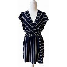 Lily Rain Dresses | Lily Rain Dress, Size Large, Navy With White Stripes | Color: Blue/White | Size: L